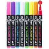 Stationery Island Kreidestift D30 3mm Feine Rundspitze – Kreidemarker Trocken Abwischbar Bunt 8er Set - 1